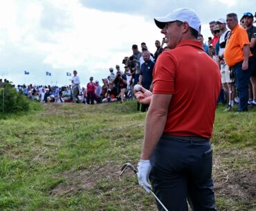 The Open: Rory McIlroy unearths golf ball with shot in wild scene