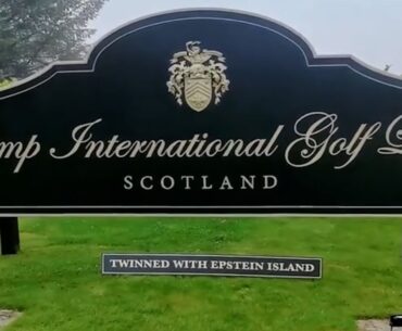 'Twinned with Epstein Island’ sign appears at Donald Trump golf course
