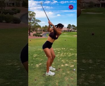 Amazing Golf Swing you need to see | Golf Girl awesome swing | Golf shorts | Michele Uemoto