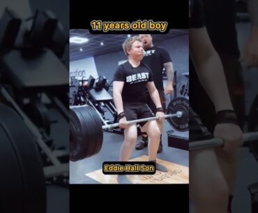 11 years OLd boy 120Kg DeadLift 😱 Son of Eddie HaLL #shorts #gym