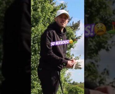FIRST TEE NERVES! 😂⛳️ #youtubegolf #golfswing #noobsplaygolf #golf #golfshot #golfer #golfgear