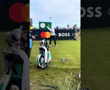 Nicolai Hojgaard 3 wood swing at the Open from Royal Portrush  #golf #golfswing #theopen