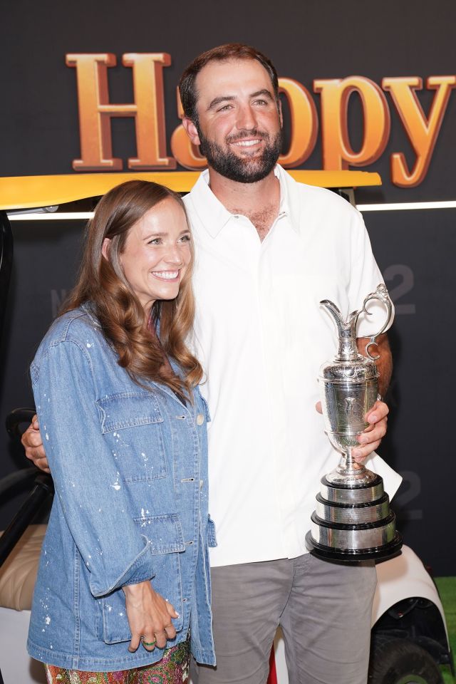 Meredith Scudder and Scottie Scheffler at the "Happy Gilmore 2" film premiere.