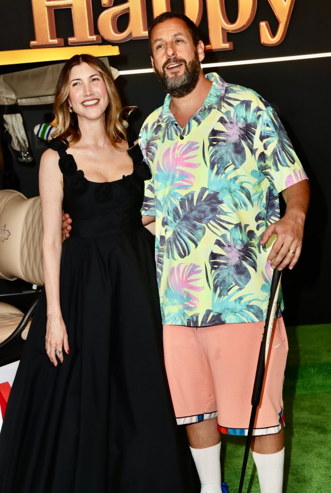 Adam Sandler and his wife at the Happy Gilmore 2 premiere.