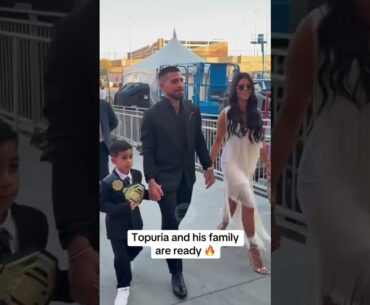 Ilia Topuria and his family arrive for UFC 317 with his son holding the title 💪