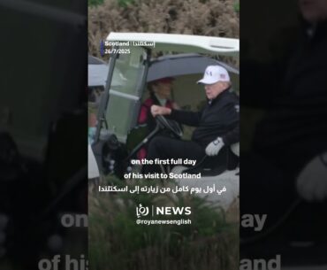 Donald Trump plays golf in Scotland with son Eric