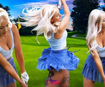Watch What Happens When Sigita Tries Golf Swing... You Won't Believe What Happens Next