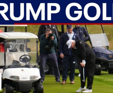 WATCH: President Trump golfs in Scotland