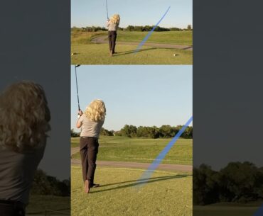 Steffi and Firefighter Golf tee shots in this match #golf #shorts