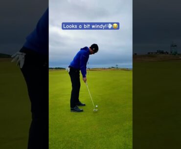 Justin Thomas With The Full Swing Putt on a Windy Day! #shorts