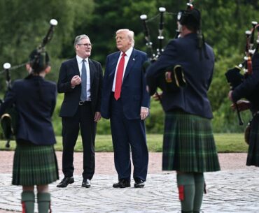 BREAKING: Trump And Starmer Arrive At Trump International Scotland Golf Course In Aberdeen, Scotland