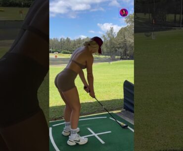 Amazing Golf Swing you need to see | Golf Girl awesome swing | Golf shorts |  Becy