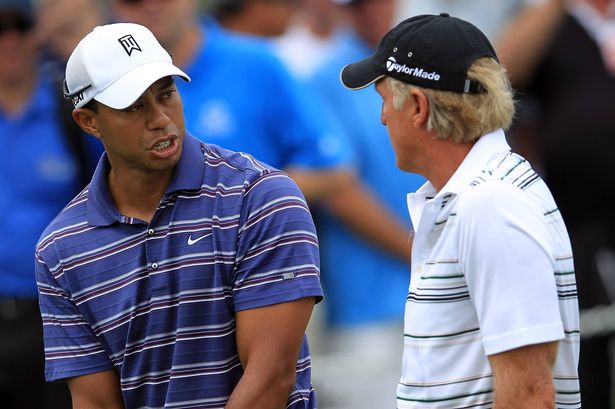 Tiger Woods and Greg Norman