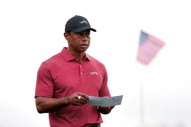 Tiger Woods looking ahead on the course