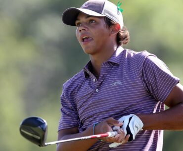 Tiger Woods Watches as Charlie Competes in U.S. Junior Amateur Championship