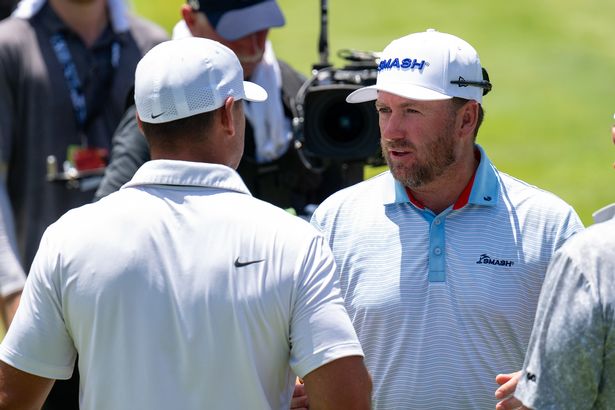 Graeme McDowell plays with Brooks Koepka