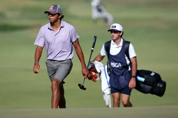 Charlie Woods tallied a stellar second round to play his way into contention
