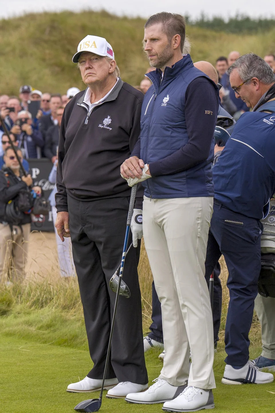 The president thanked his son Eric, who was involved in the creation of the new course (Jane Barlow/PA)