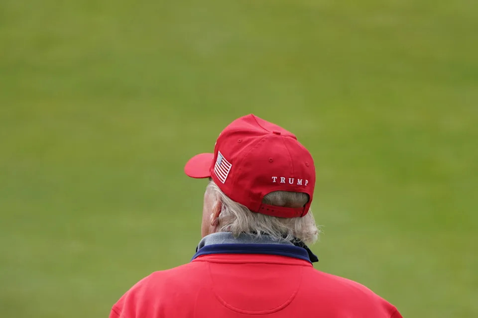 Former US president Donald Trump playing golf at his Trump Turnberry course in South Ayrshire during his visit to the UK. Picture date: Wednesday May 3, 2023. (Photo by Andrew Milligan/PA Images via Getty Images)Andrew Milligan - PA Images&sol;Getty Images