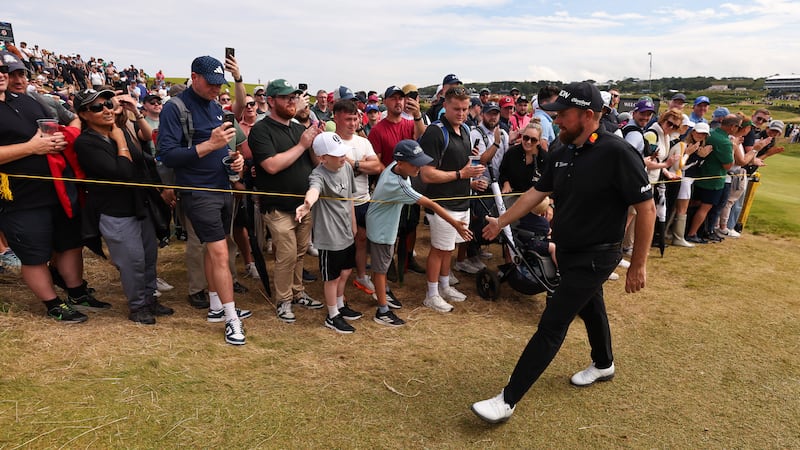 Shane Lowry walks to the 18th during the final round of the Open at Royal Portrush. Photograph: Ben Brady/Inpho