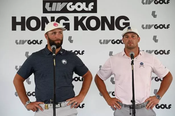 Jon Rahm and Bryson DeChambeau at LIV Golf Hong Kong press conference