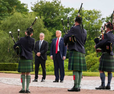 Trump caps his Scottish visit by opening a new golf course