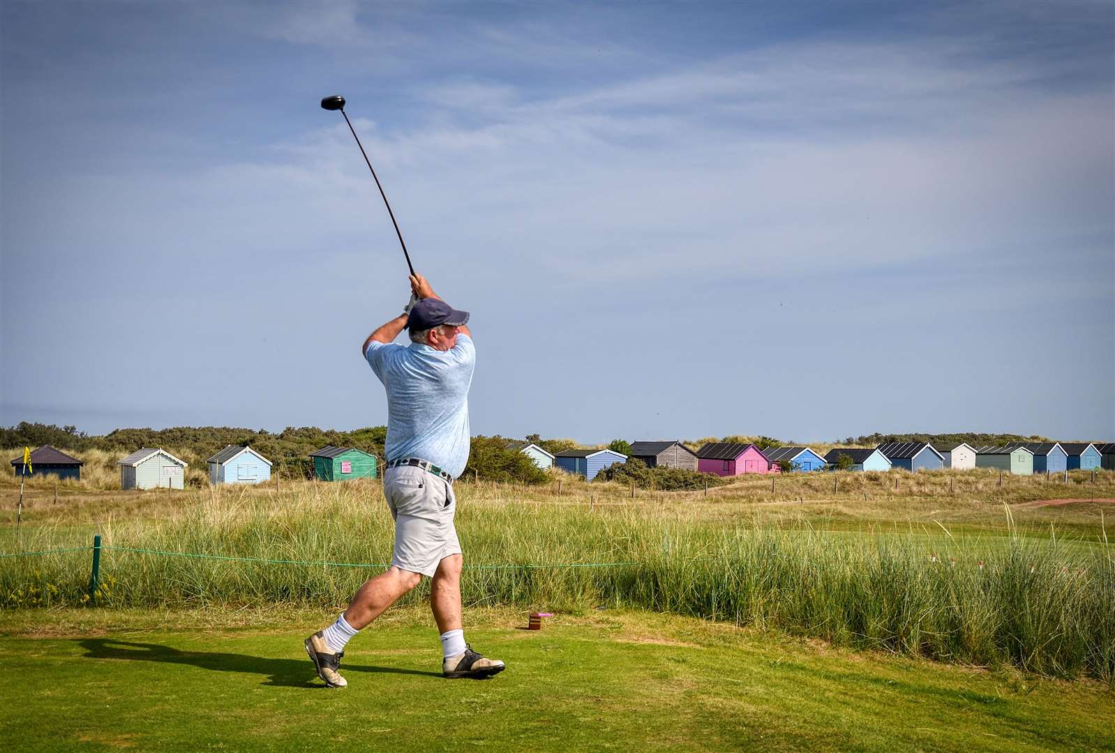 A player tees off at the charity golf day at Hunstanton. Picture: RNLI/Chris Bishop
