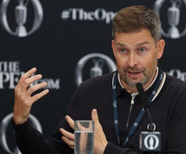 FILE PHOTO: Golf - The 153rd Open Championship - Royal Portrush Golf Club, Portrush, Northern Ireland, Britain - July 16, 2025 The R&A CEO Mark Darbon during a press conference REUTERS/Paul Childs/File photo