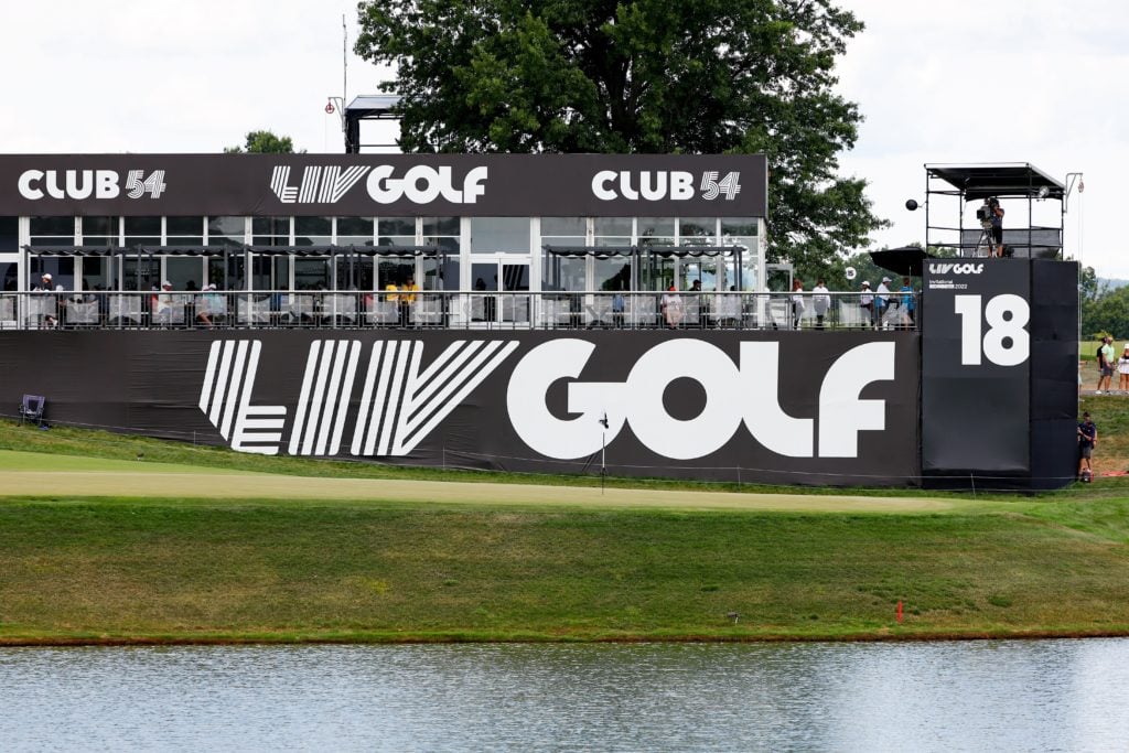 LIV Golf signage ahead of the LIV Golf Invitational Series Bedminster