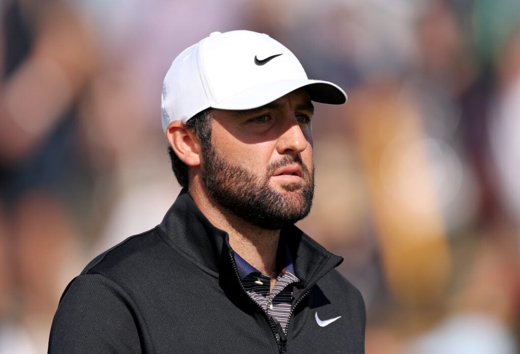 Scottie Scheffler looks on during round three of The Open Championship at Royal Portrush