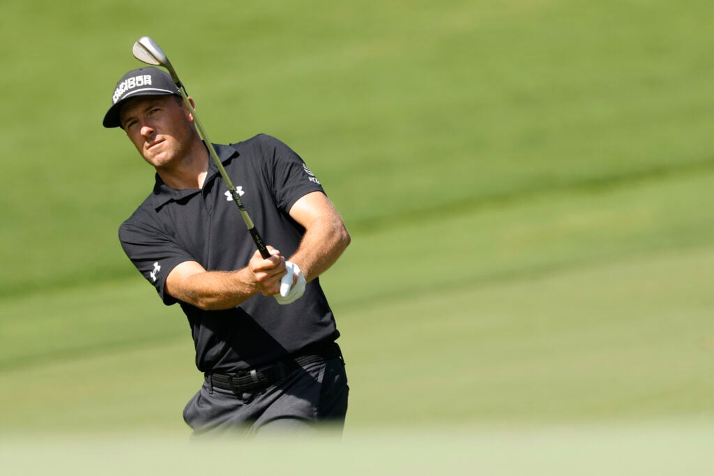 Jordan Spieth in action at the Wyndham Championship 2025