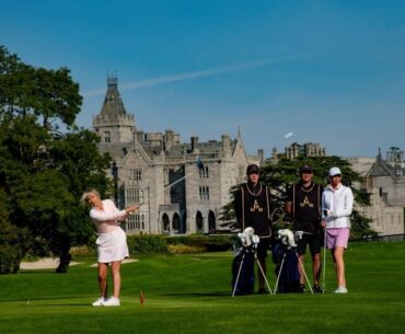 Teeing off at Adare Manor, County Limerick.