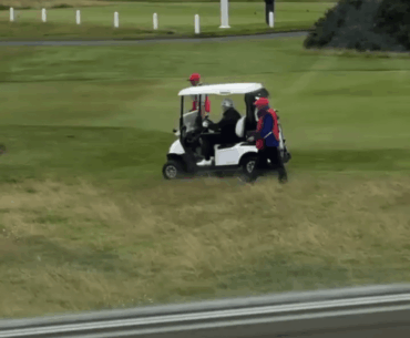 Trump and his caddy cheating at golf