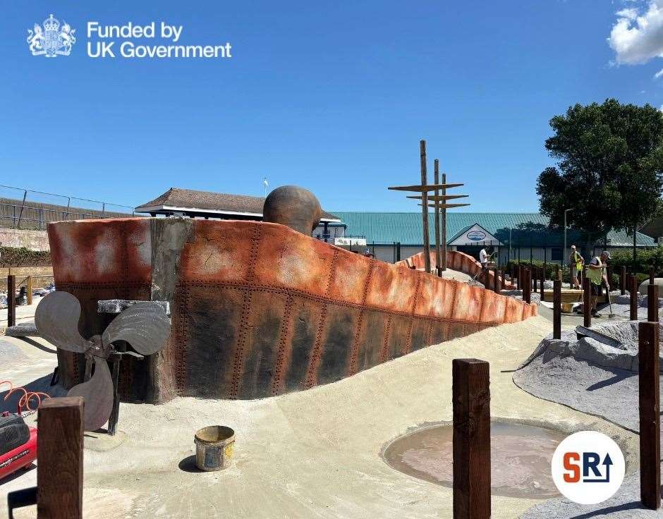 The new adventure golf course at Beachfields is taking shape. Picture: Sheerness Revival