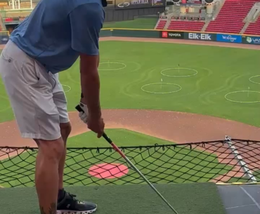 My dad dunking it at Upper Deck Golf