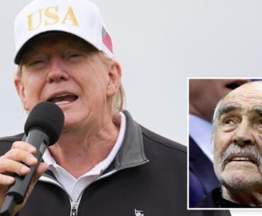 Trump tries Sean Connery impersonation after opening new golf course