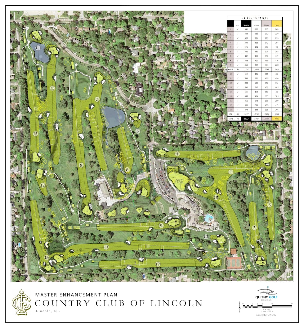 Master Plan of renovations to the Country Club of Lincoln golf course