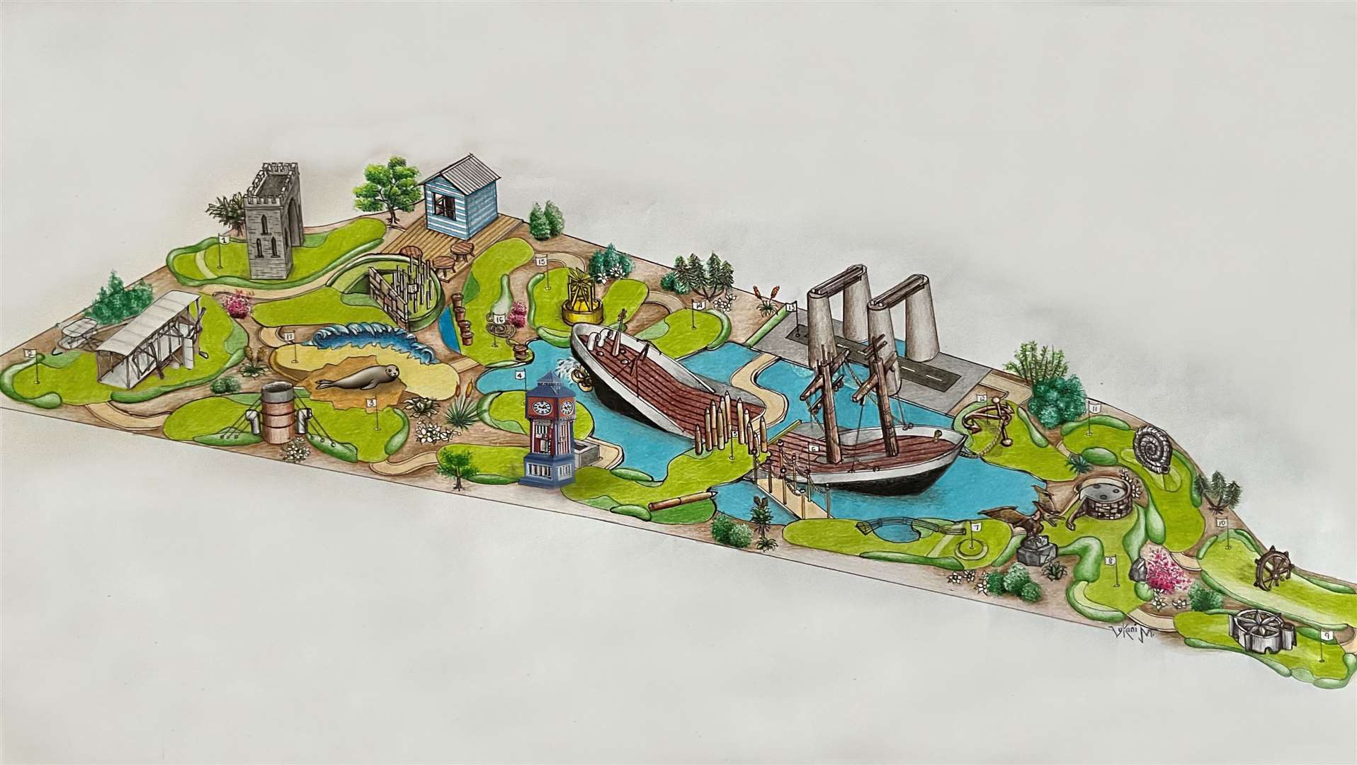 An artist’s impression of what the 18-hole course will look like. Picture: Swale council