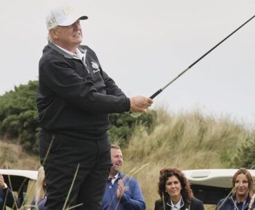 Trump caps his Scottish visit by opening a new golf course and promoting his family brand - CTV News