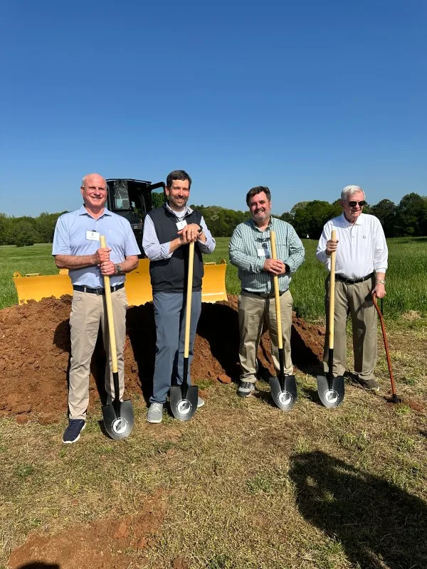 The groundbreaking of Kawonu Golf Club near Greenville, South Carolina. Pictured Left to Right: Scott Ferrell, Andrew Green, Noel Tuck, Barton Tuck. April 12, 2025Credit&colon; Kawonu Golf Club