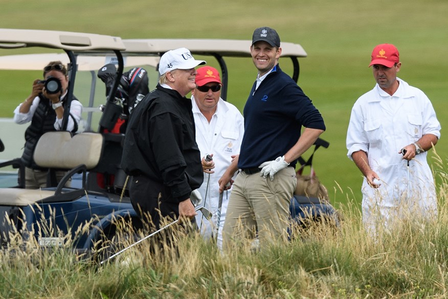 Eric Trump, pictured with his father, President Donald Trump, at Turnberry.