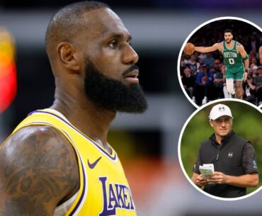 Jayson Tatum gives LeBron James the same advice as Jordan Spieth as he reacts to his golf swing