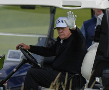 Donald Trump plays golf in Scotland as protesters rally · TheJournal.ie