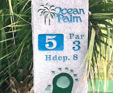 Rustic and beloved: the 5th hole sign at Ocean Palm Golf Club in Flagler Beach. (Flagler Beach)