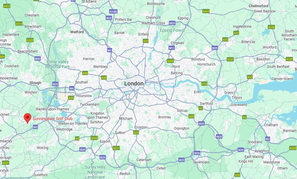 A map of Sunningdale Golf Club