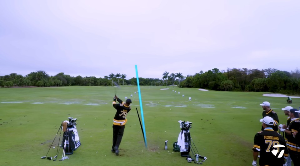 Tiger Woods had his own attempt at the iconic 'Happy Gilmore' swing