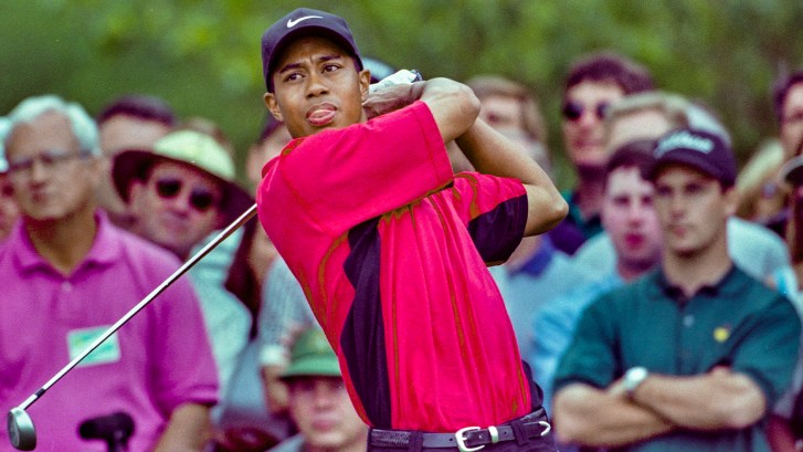 Tiger Woods at The Masters in 1997