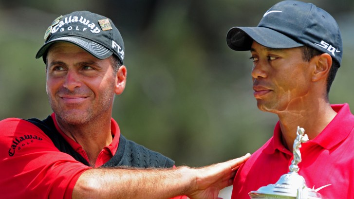 Tiger Woods stares down Rocco Mediate after winning 2008 U.S. Open at Torrey Pines