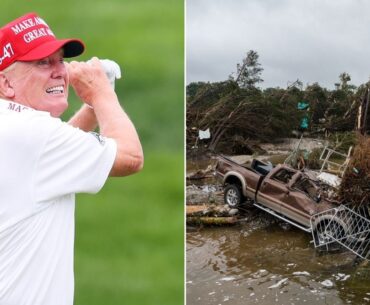 Donald Trump 'hides on golf course' as dozens killed in Texas floods