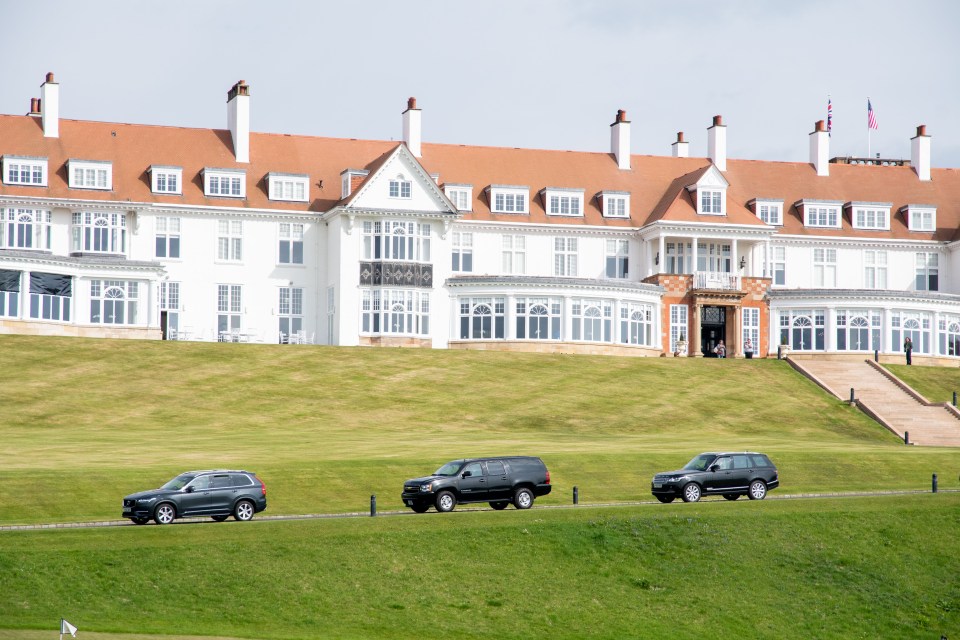 Motorcade leaving Turnberry.